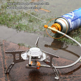 Backpacking Gas Stove Portable Folding Gas Burner Foldable Camping Cooker Stove with Box for Hiking,Rated Power 3500W