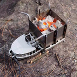 Camping picnic wood stove folding type portable wooden grill barbecue grill with hairdryer system Firewood burner