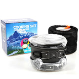 Outdoor camping pot set 4-5 people plus teapot combo set pot portable picnic pot set teapot set camping equipment cookware