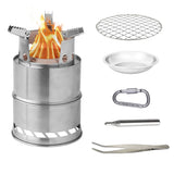 Outdoor Mini Stainless Steel Folding Firewood Stove Portable Barbecue Rack Camping Equipment Furnace Alcohol Wood Stove
