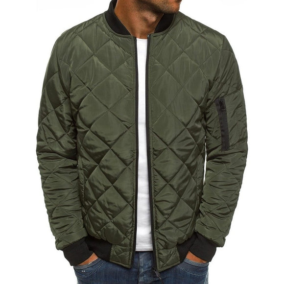 2022 Winter Thick Coat Men's Jacket Windproof Solid Color Stand Collar Casual Quilted Warm Jackets Plus Size S-3XL Autumn Parkas