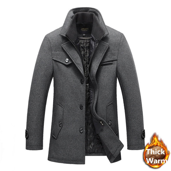 Men's Woolen Coat Winter Thick Warm Windbreaker Jackets Casaco Masculino Casual Slim Fit Palto Jacket 5XL Pea Coat Wool Overcoat