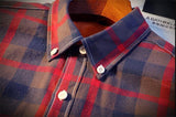 Shirt Men Plaid Flannel Shirts Mens Casual Autumn Winter Spring Thick Warm Fleece Cotton Long Sleeve Shirt 5XL Camisa Masculina