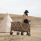 193L Outdoor Folding Cart Big Capacity Portable Luggage Trolley Adjustable Handle Travel Shopping Wheelbarrow Camp