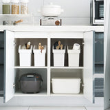 Kitchen Storage Tools Storage Box With Pulleys Pot Cover Plastic Shelf Kitchenware White Storage Box Storage Shelf