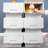 Front-opening Book Storage Plastic Box Can Be Flipped To Organize The Organizer Boxes Toy Snacks Can Be Stacked Storage Box