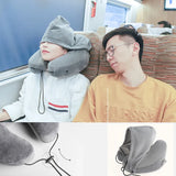 Auto Car Inflatable U-shaped Pillow Neck Headrest Travel Sleep Accessory for Airplane Highspeed Parts 3 Style Car Neck Pillow