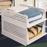 Stackable Drawer Storage Wardrobe Layered Trousers Folding Clothes Storage Bathroom Organizer Multi-layer Partition Sorting Box