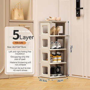 Installation-free Stackable Shoe Rack Multi-layer Storage Shoes Shelf Box Plastic Space Saving Cabinet Shoes Organizer for Entry