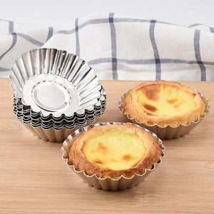 10 PCS Aluminum Egg Tart Cupcake Cookie Jelly Tart SPTE Tin Plate Mold For Tart Presser