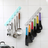 Kitchen Multicolor 6 Hooks Ladle Tools Hanging Organizer with Double Sided Sticker No Hole Installation