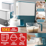 [ 10KG Storage ] Kitchen Household Rice Cereal Storage Sealed Container Dispenser