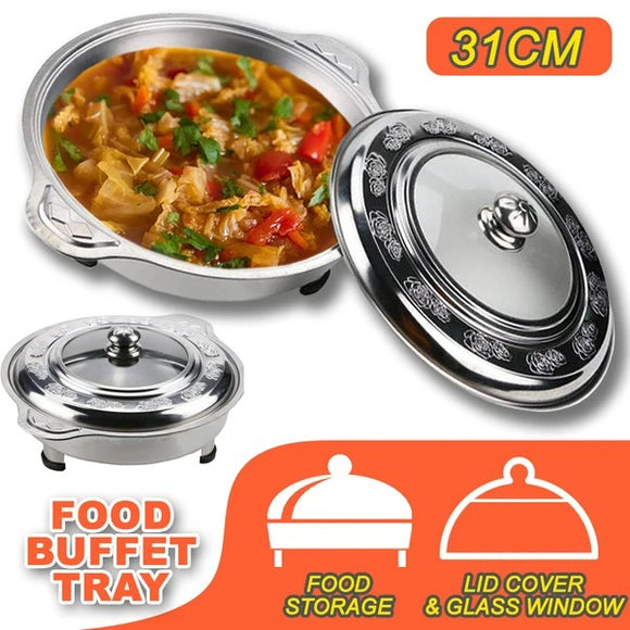 [ 31CM ] Stainless Steel Food Buffet Display Tray