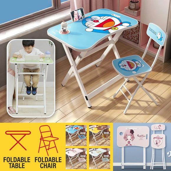 Children Foldable Study Table Desk & Chair Set