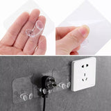 10Pcs Clear Wall Storage Hook Power Plug Socket Holder Home Bathroom Accessories