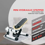 Fitness Mini Stepper with Resistance Bands Home Quiet Dual Hydraulic Exercise Stepping Machine LCD Display