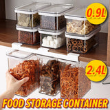 Transparent Seal Tight Leakproof Food Grain Storage Container and Sliding Mount Holder [ 0.9L / 2.4L ]