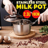[ 18CM ] [ 2300ml ] Stainless Steel Milk & Soup Cooker Pot