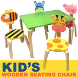 Children Wooden Study Sitting Stool Chair with Animal Design