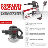 [ 100W / 2200mAh ] Rechargeable Strong Suction Cordless Vacuum [ 1.3L ]