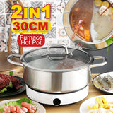 [ 30CM ] 2 IN 1 Stainless Steel SUS304 Furnace Hot Pot