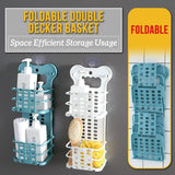 [ 2 LAYER ] Double Decker Foldable Wall Mounted Basket Storage Rack