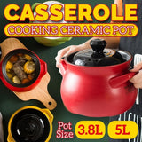 [ 3.8L / 5L ] Ceramic Casserole Cooking Pot with Lid Cover