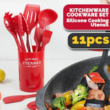 230°C Heat Resistant Kitchen Food Grade Cooking Silicone Utensils Cookware Kitchenware Set