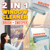 2 IN 1 Window Glass Wiper Telescopic Extendable Sweeper Cleaner
