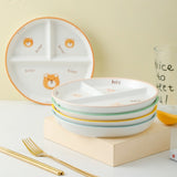 Children's cartoon dinner plate baby grid plate creative plate cute ceramic plate tableware