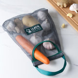 Portable Reusable Mesh Bag Kitchen Fruit Vegetable Storage Bag Grocery Shopping Bags Washable Hollow Hanging Bag Organizer