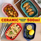 [ 500ml ]Ceramic Baking Bowl Tray Plate Serveware Tableware