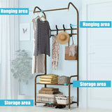 Multifunctional Clothes Hanger Coat Rack Home Floor Standing Floor Hanger Storage Wardrobe Clothing Drying Rack With Shelves