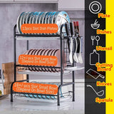 [ 2 LAYER / 3 LAYER ] Kitchen Household Multifunction Utensil & Tableware Dishrack Storage Shelf Rack