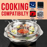 [ 34CM ] Stainless Steel Rotating Hot Pot Steamboat Basin Bowl