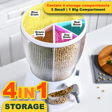 [ 10L ] 4 IN 1 Multifunction Dried Food Rice Grain Compartment Storage Food Dispenser
