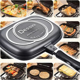 [ DESSINI ] 36CM DOUBLE SIDED FRYING PAN - Kitchen Cooking Pressure Grill Cookware