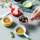 1PC Handlebars Creative Ceramic Mini Plates Kitchen Vinegar Seasoning Sauce China Dinnerware Sushi Dishes Snacks kitchen tools
