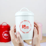 1L candy storage tank dining table kitchen container food tea coffee sugar honey metal box with lid