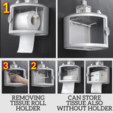 Wall Mounted Household Toiletry Storage Shelf Rack with Toilet Roll Holder