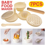 [ 7PCS ] Baby Food Grinding Grater Juicer Maker Set [ 5 USAGE ]