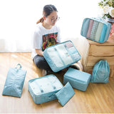 7PCS/Set Luggage Packing Travel Organizer Clothes Storage Waterproof Bags Mesh Bag In Pouch Packing Cube Travel Accessories