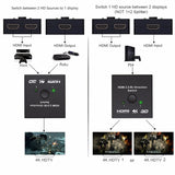 HDMI 2.0 Bi-Direction Switch | 1 Host to 2 Device / 2 Host to 1 Device | Support 4K Ultra HD & 3D Resolution