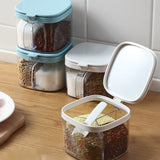 One multi-grid salt shaker seasoning box two-compartment set plastic household kitchen MSG storage box seasoning jar