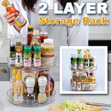 [ 2 LAYER / 3 LAYER ] Multilayer Multifunction Rotating Kitchen Storage Shelf Rack