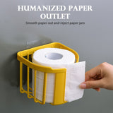 Bathroom Toilet Paper Rack Holder Wall Mounted Adhesive Organizer No-Drill Leachate Large Capacity Tissue Holder Home Decoration