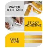 [ 50M x 0.5CM ] Household Decorative Sevving Adhesive Strip Sticker [ Gold / Black ]