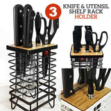 Kitchen Household Tabletop Storage Rack Shelf for Tableware Pot Lid & Knives