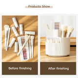 360 Rotating Makeup Organizer Lipstick Brush Holder Plastic Office Stationery Pen Storage Box Desk Rangement Cosmetics Organizer