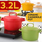 [ 1.1L / 3.2L ] Ceramic Casserole Cooking Pot Bowl